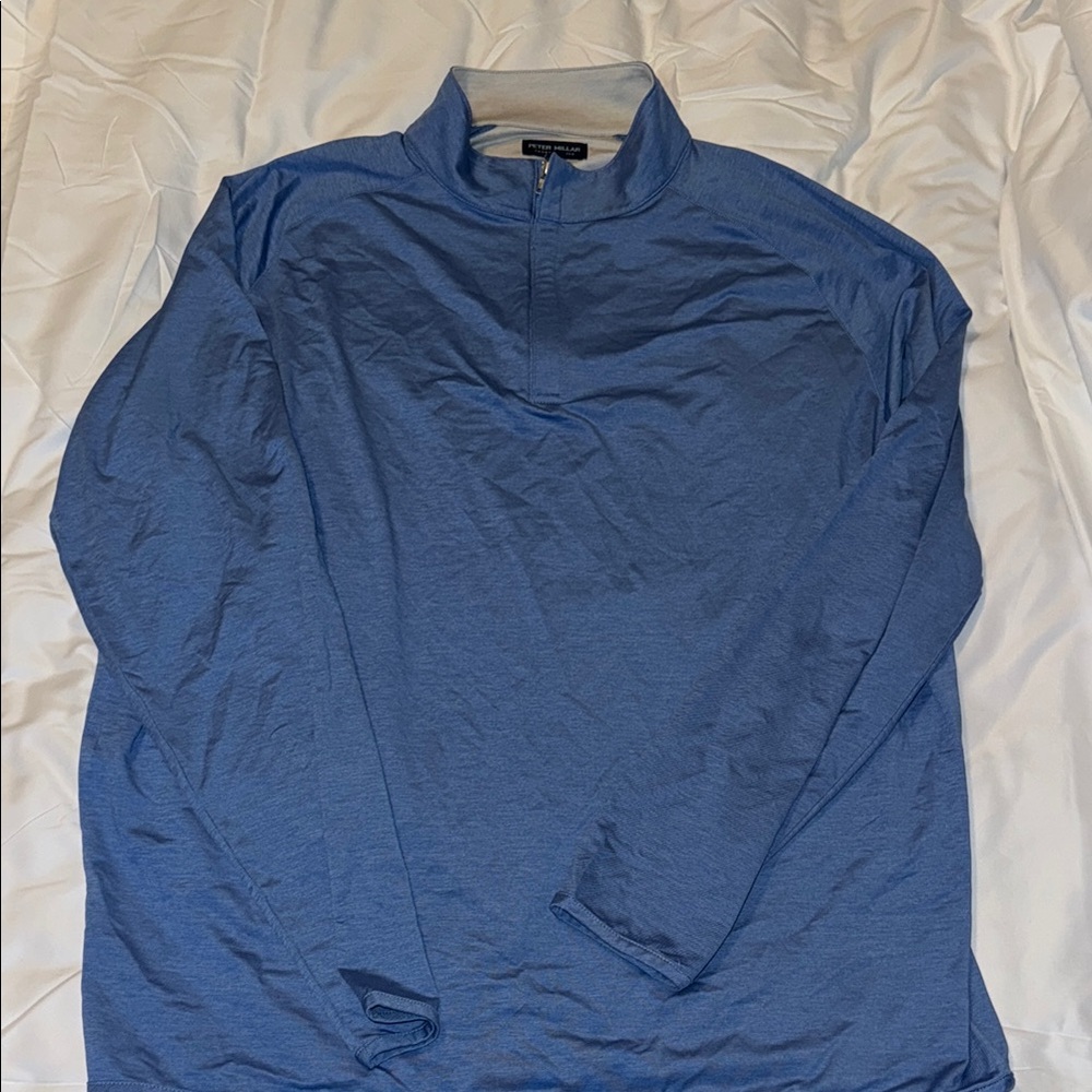 Peter Millar Blue Quarter-Zip Pullover